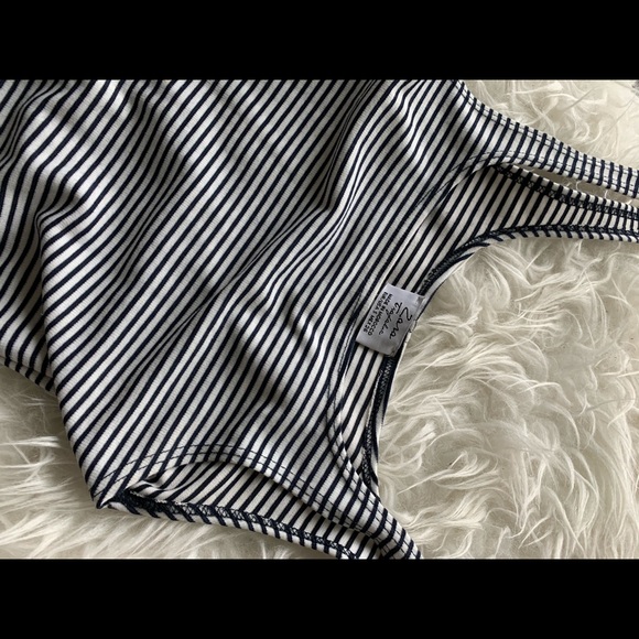 ZARA white and navy bodycon dress - Picture 1 of 3